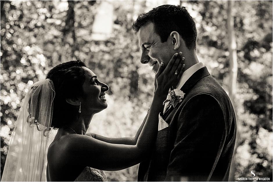 Indian American Bride and Groom dramatic portrait